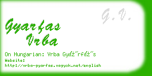 gyarfas vrba business card